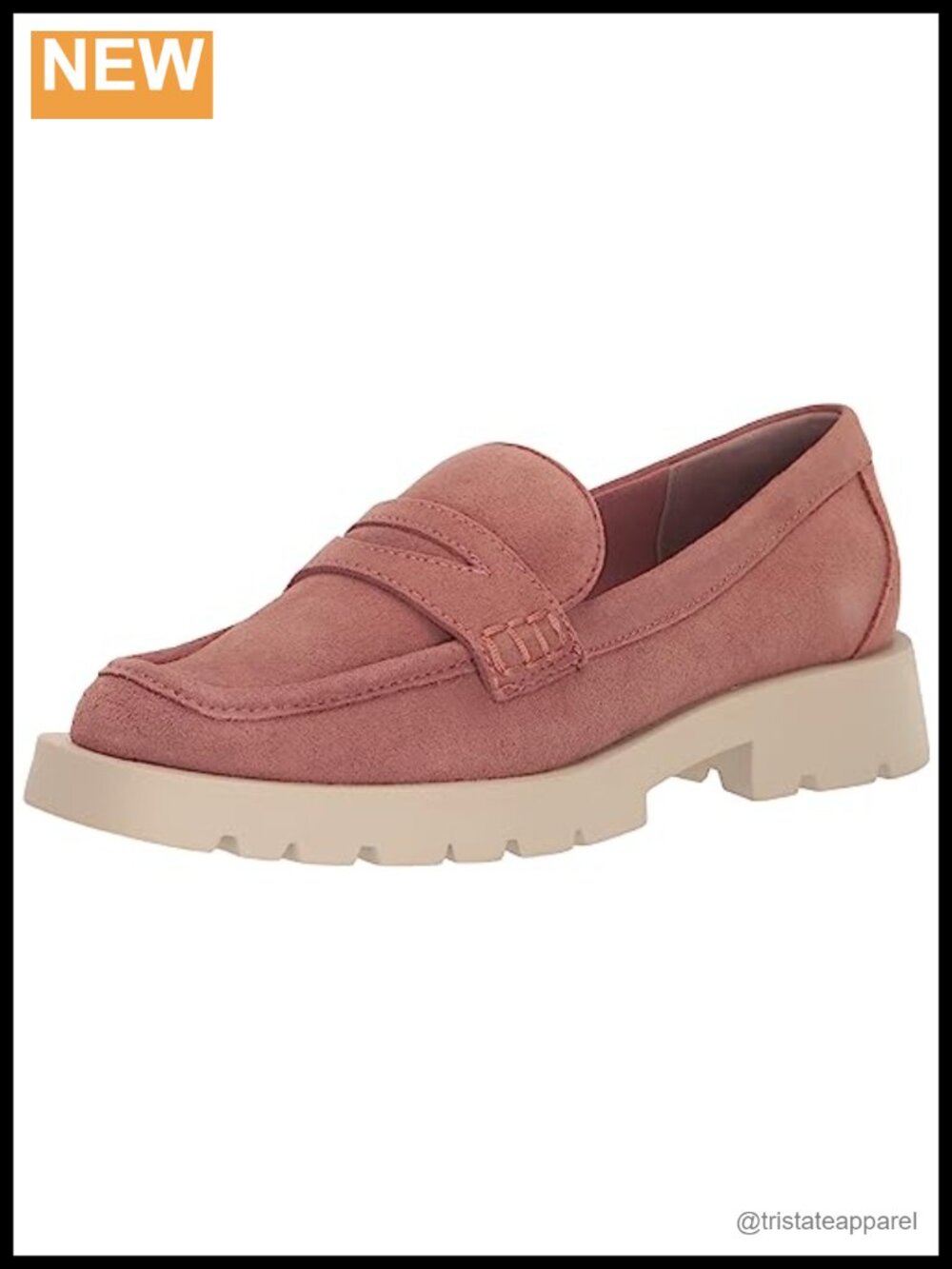 Dolce Vita Elias Suede Loafer Flats Slip-On Square Toe Block Heel